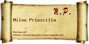 Milos Priszcilla névjegykártya